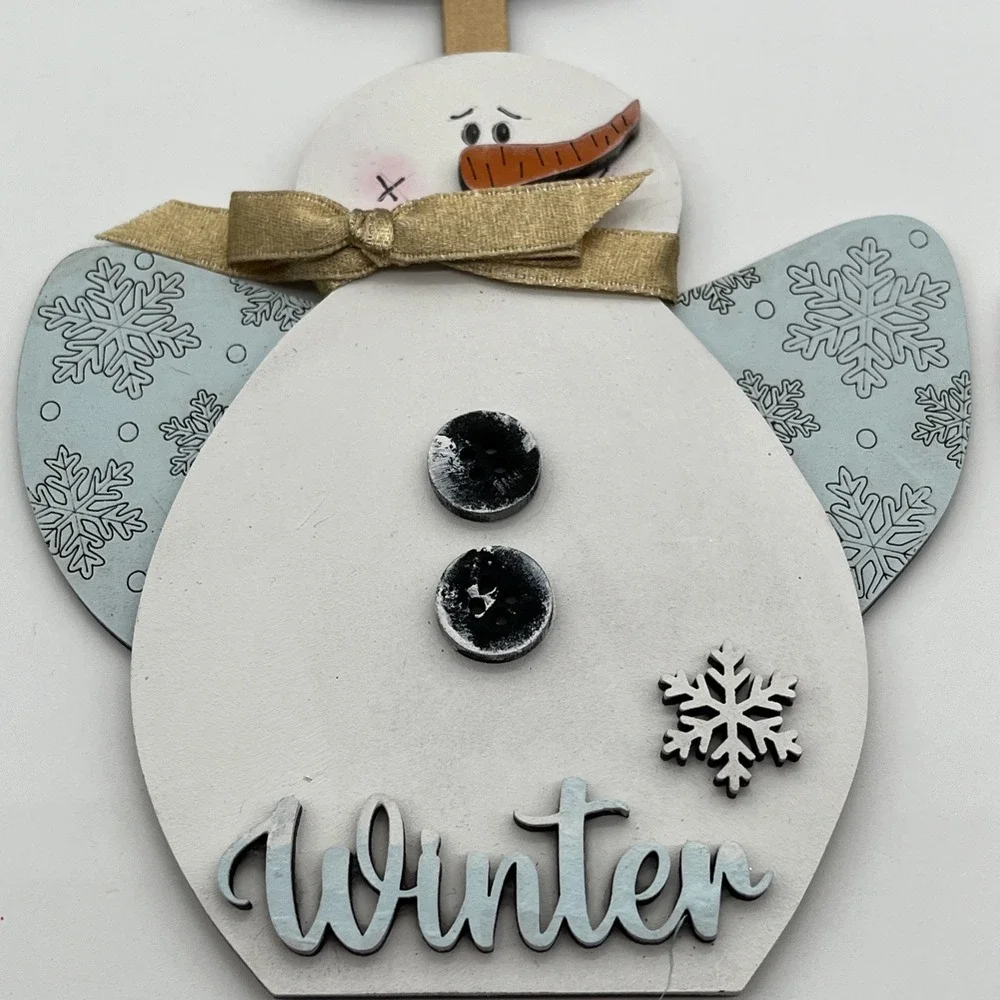 Lot of 11 Wooden Christmas Ornaments Tree Snowman Star Rustic Farmhouse Decor